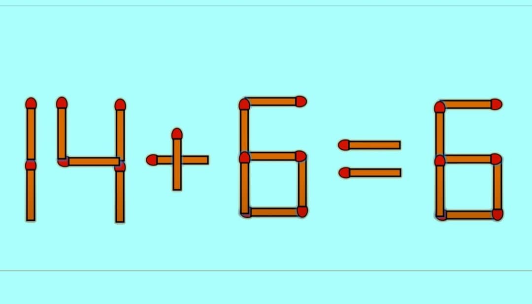  Test IQ cu chibrituri – Corectează ecuația 14 + 6 = 6 mutând un singur băț!