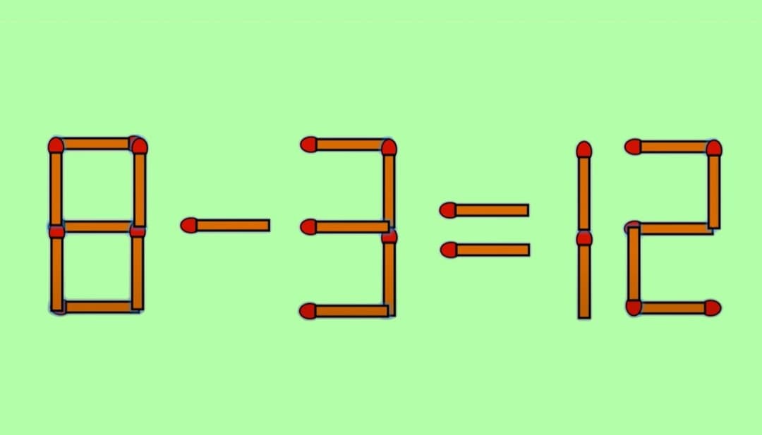  Corectează 8-3=12 cu un singur chibrit! Ești gata să-ți testezi inteligența?