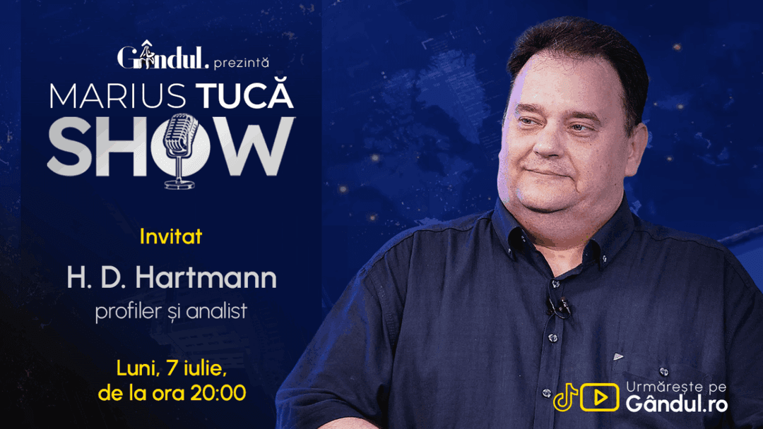 00: Marius Tucă Show Live pe Gândul cu H.D. Hartmann, Analist și Profiler! Urmărește-ne pe Facebook și YouTube!