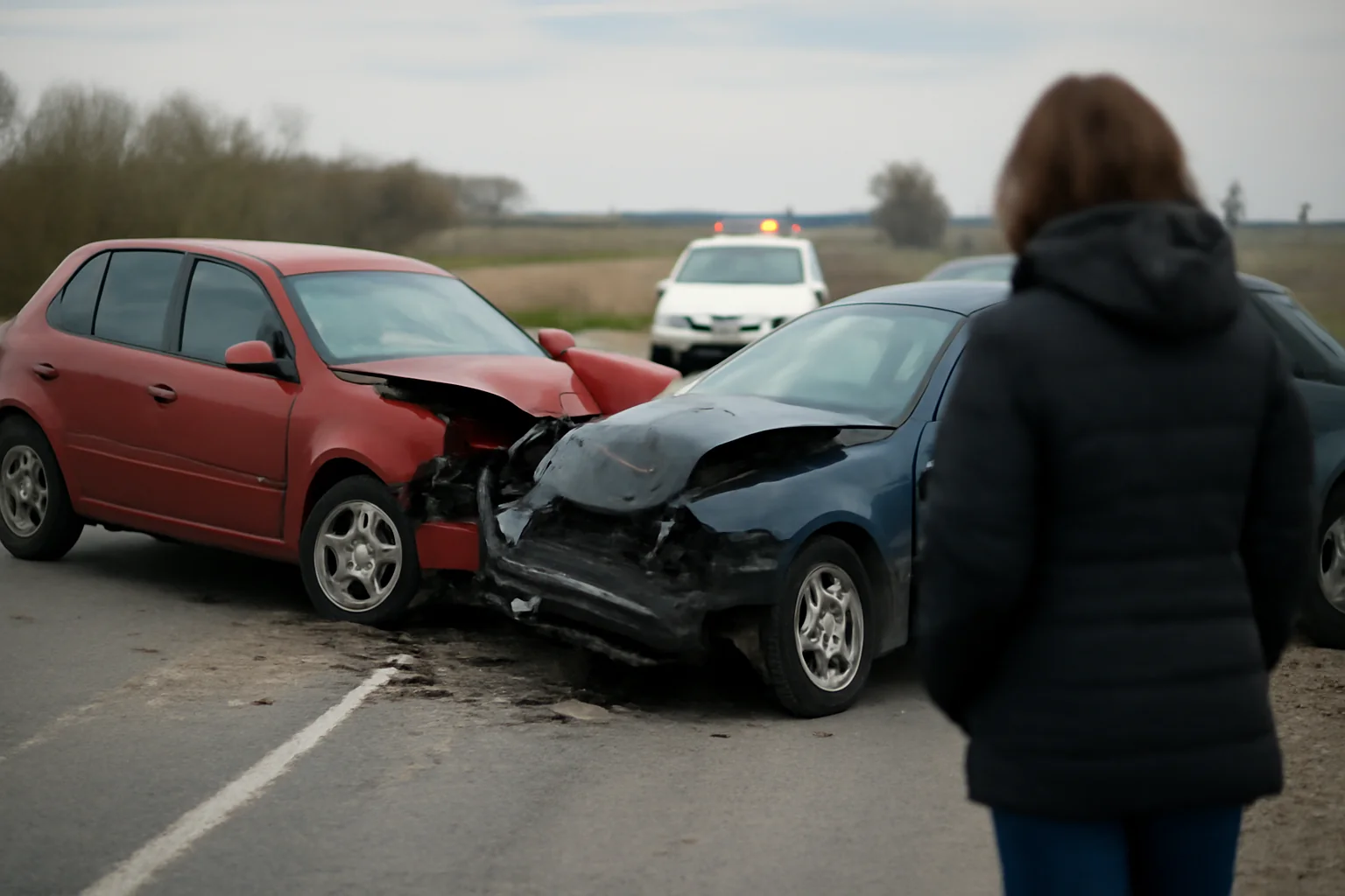 Colț mortal pe DEx12: utilitară, ansamblu oprit și autoturism