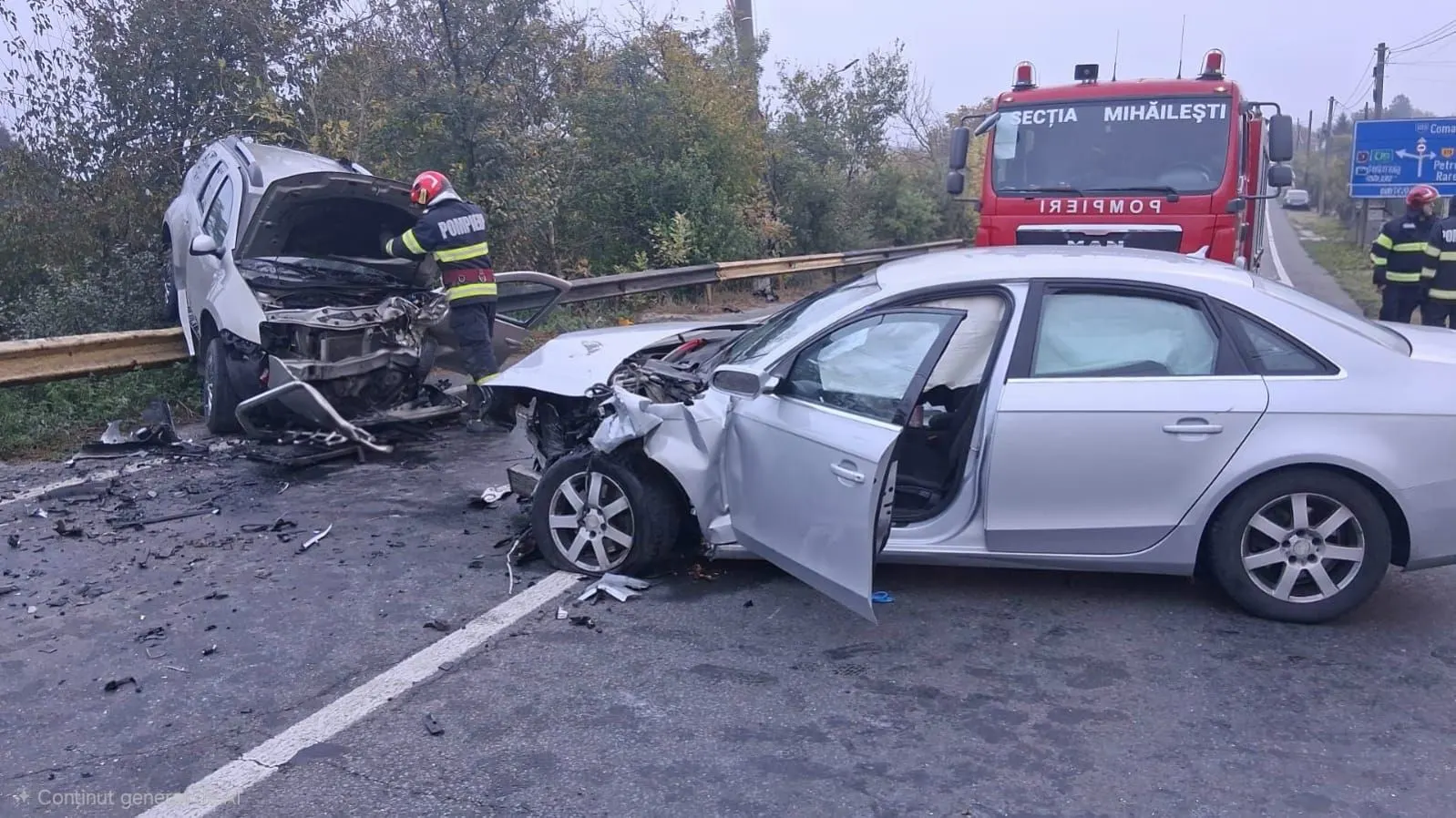 Giurgiu: șofer prins în mașină după ciocnirea cu tren marfar