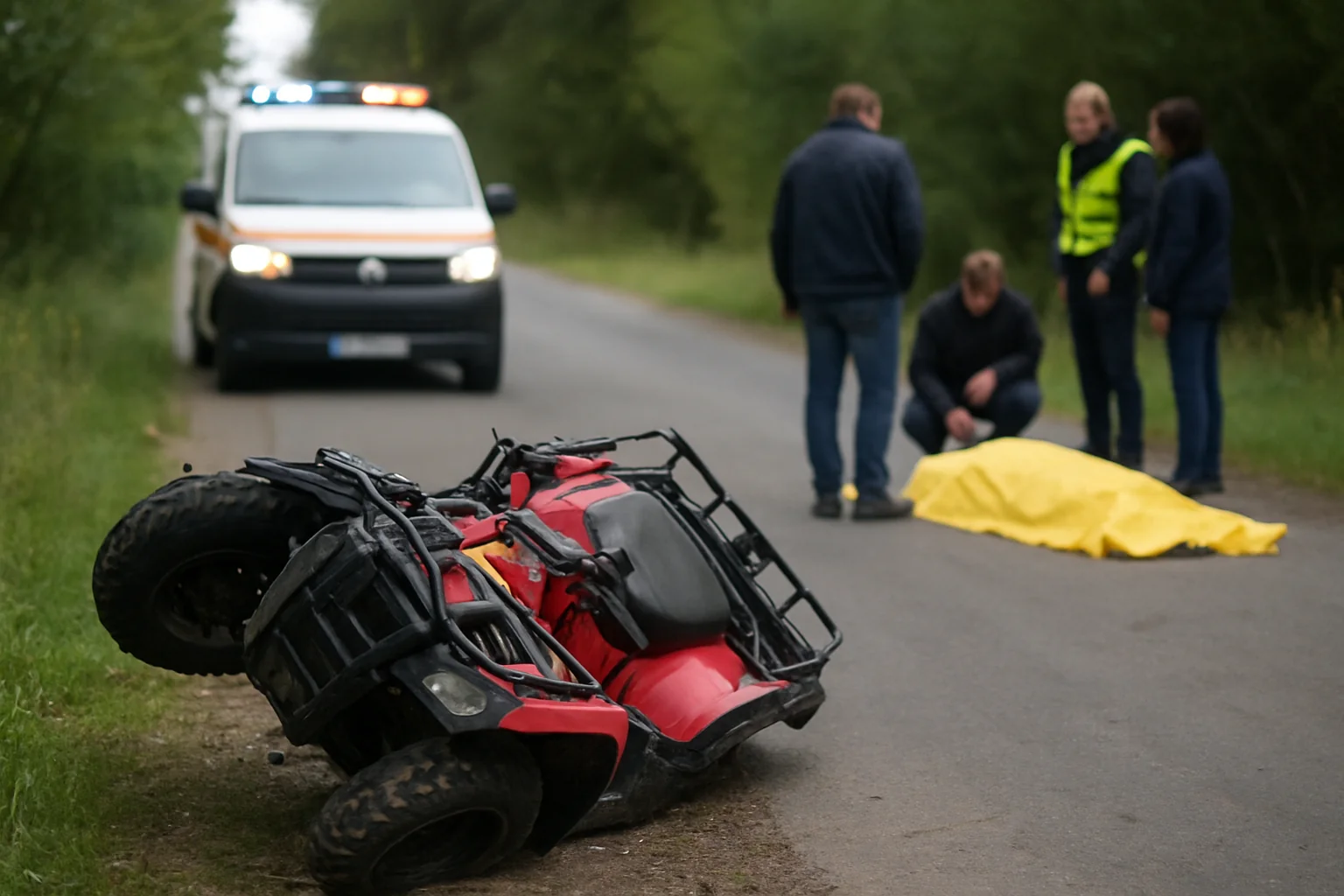 Tragedie la Vlădești: ATV în pârâul Bahna, un bărbat din București a murit
